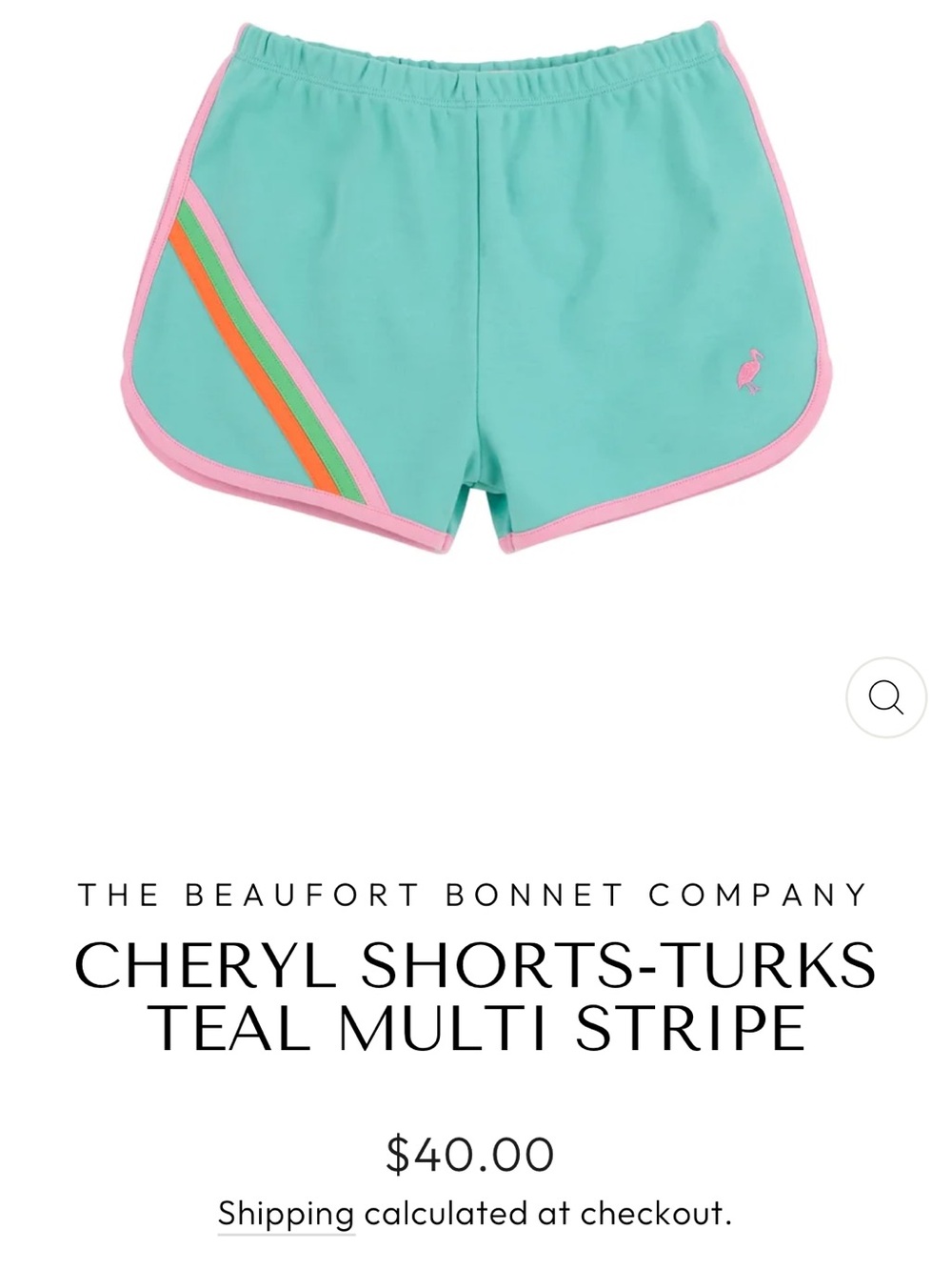 TBBC CHERYL SHORTS-TURKS TEAL MULTI STRIPE